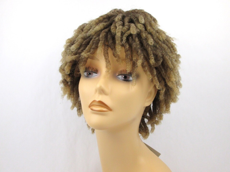 ADULT MENS WOMEN SHORT TWIST CROCHET LOCS KINKY DREADLOCK WIG CURLY AFRO RACHEL