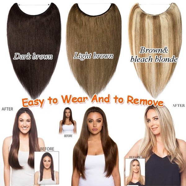 Ombre 60g Handmade Flip Human Hair Extensions Invisible Wire good Hair Weft