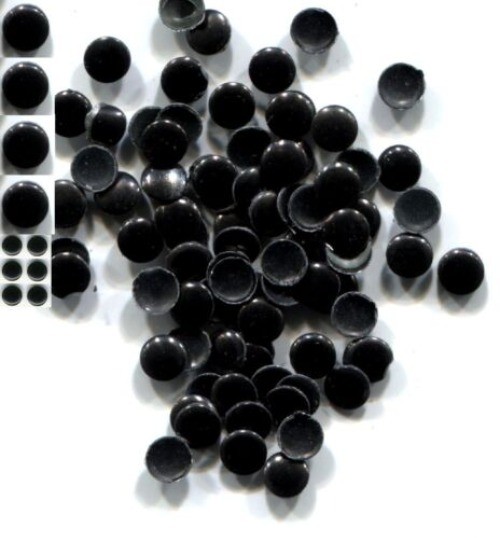 ROUND Smooth Nailheads 4mm Hot Fix BLACK 2 Gross 288 Pieces