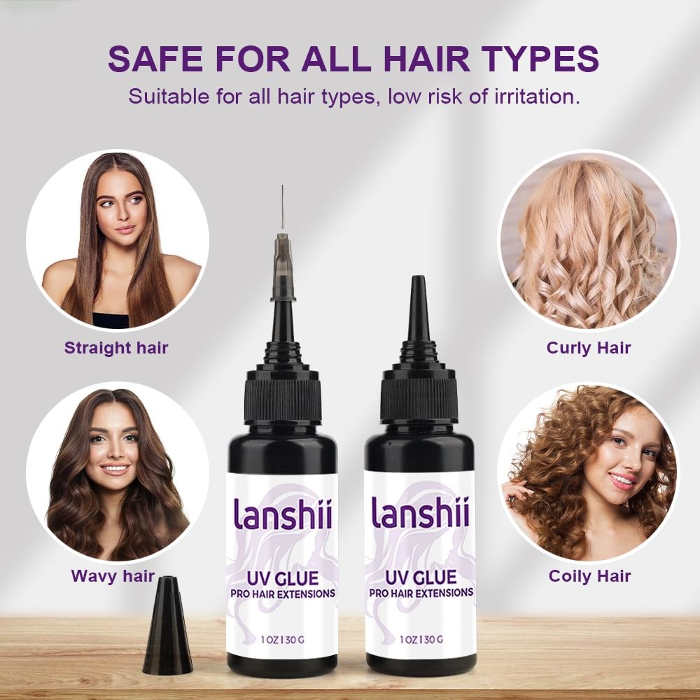 30g Invisible UV Hair Extension Adhesive – Fast Drying Glue for Extensions