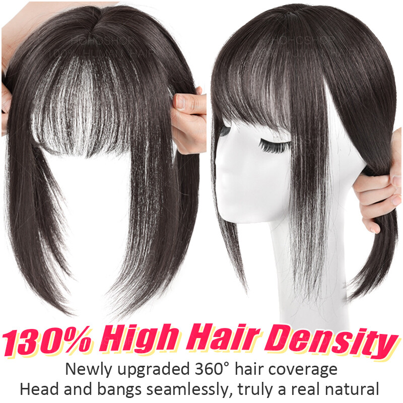 Clip In 100% Real Human Hair Topper Hairpiece Toupee Wigs For Lost Hair Thick US