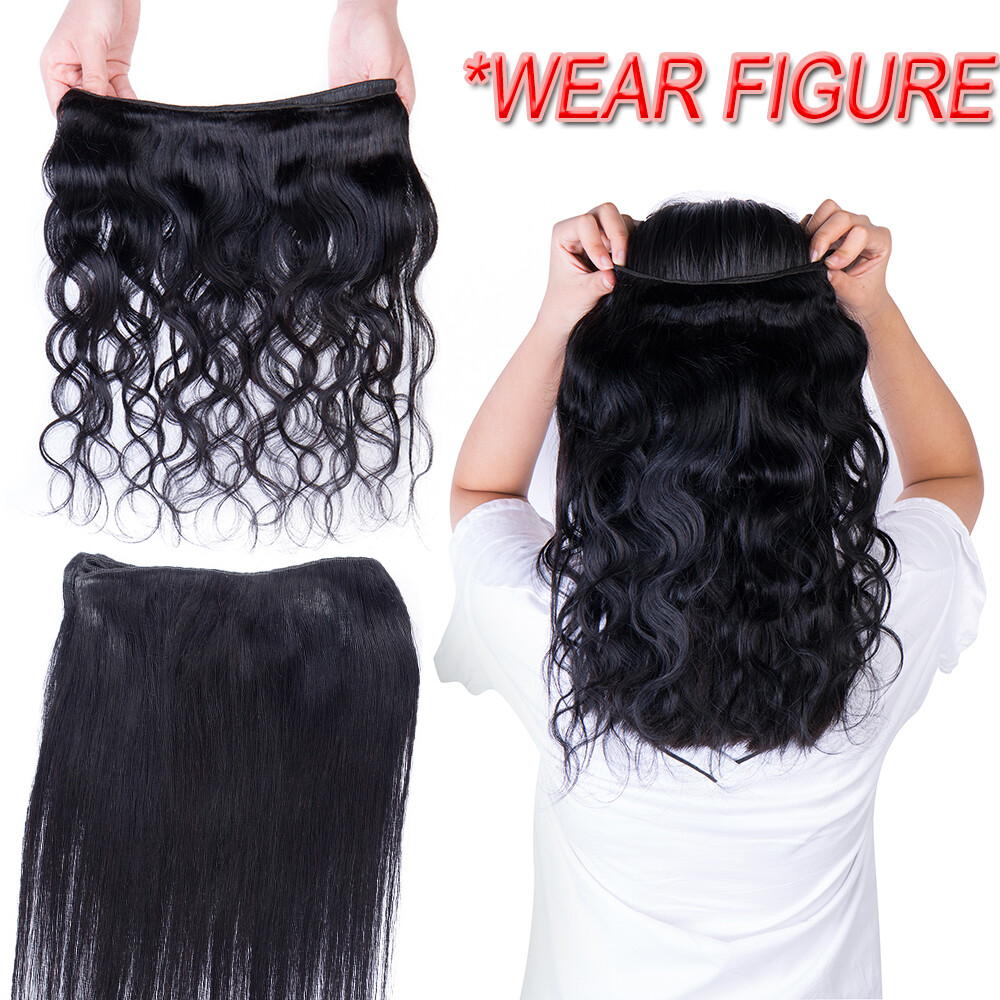 300G/3 Bundles THICK 100% Virgin Human hair Extensions Sewing In Bundles Weave