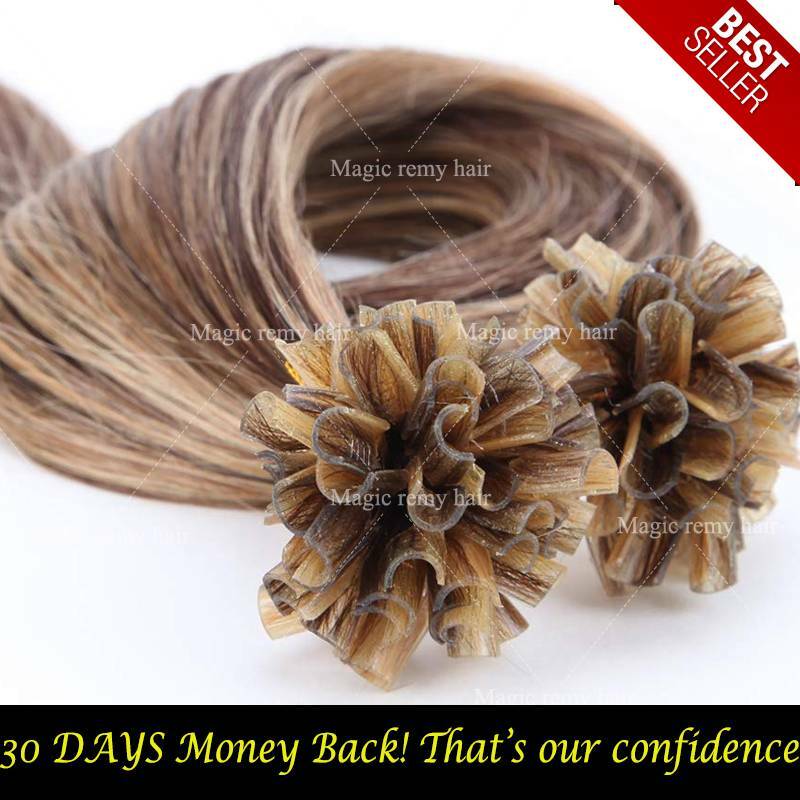 AAA 300S 1g U Nail Tip Keratin Real Human Hair Extensions Pre bonded 18″ 20 22″