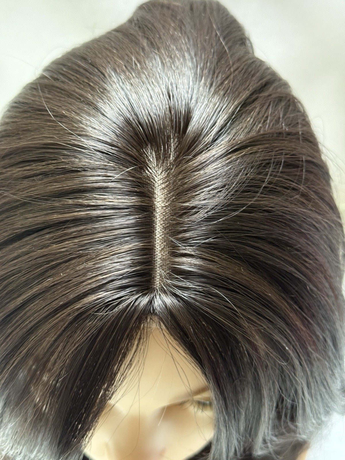 Molefi Wiglet Hair Topper 16” Dark Brown Highlights 4/8# New