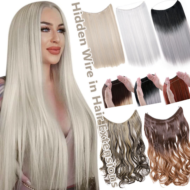 ExtraThick Secret Wire Hair Extensions Invisible Wire band Long 16-24″ For Human