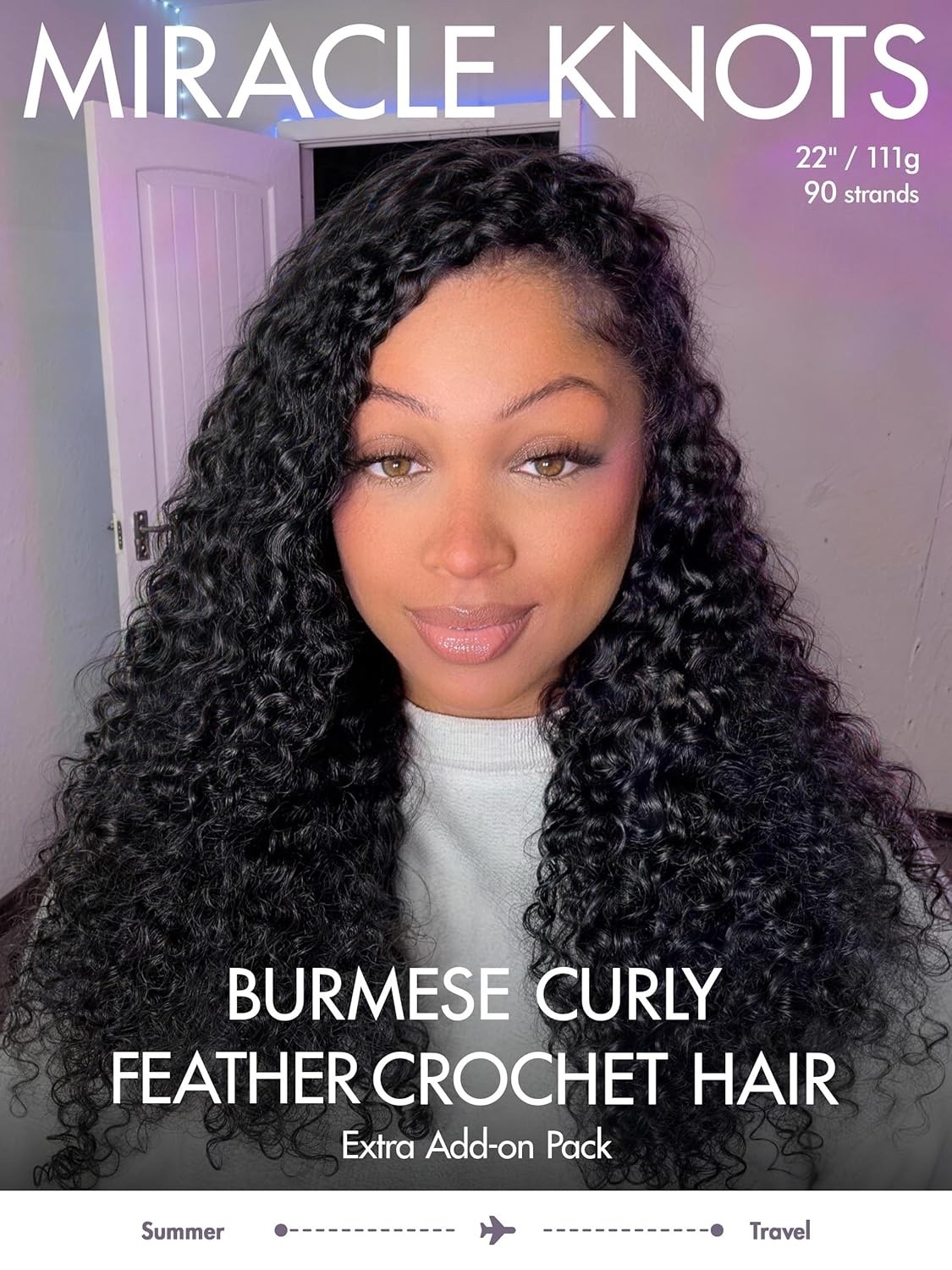 LUVME Burmese Curly Pre-Separated Feather Crochet Hair for Black Women 18 Inch l