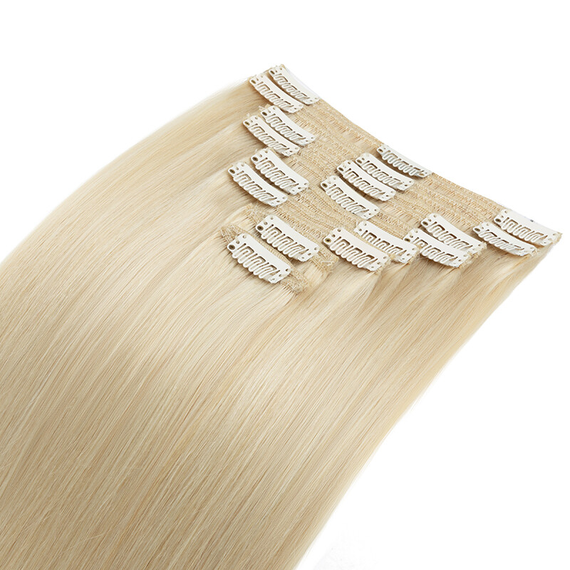 10-24″ Double Wefts Clip in 100% Remy Human Hair Extensions Full Head Long THICK