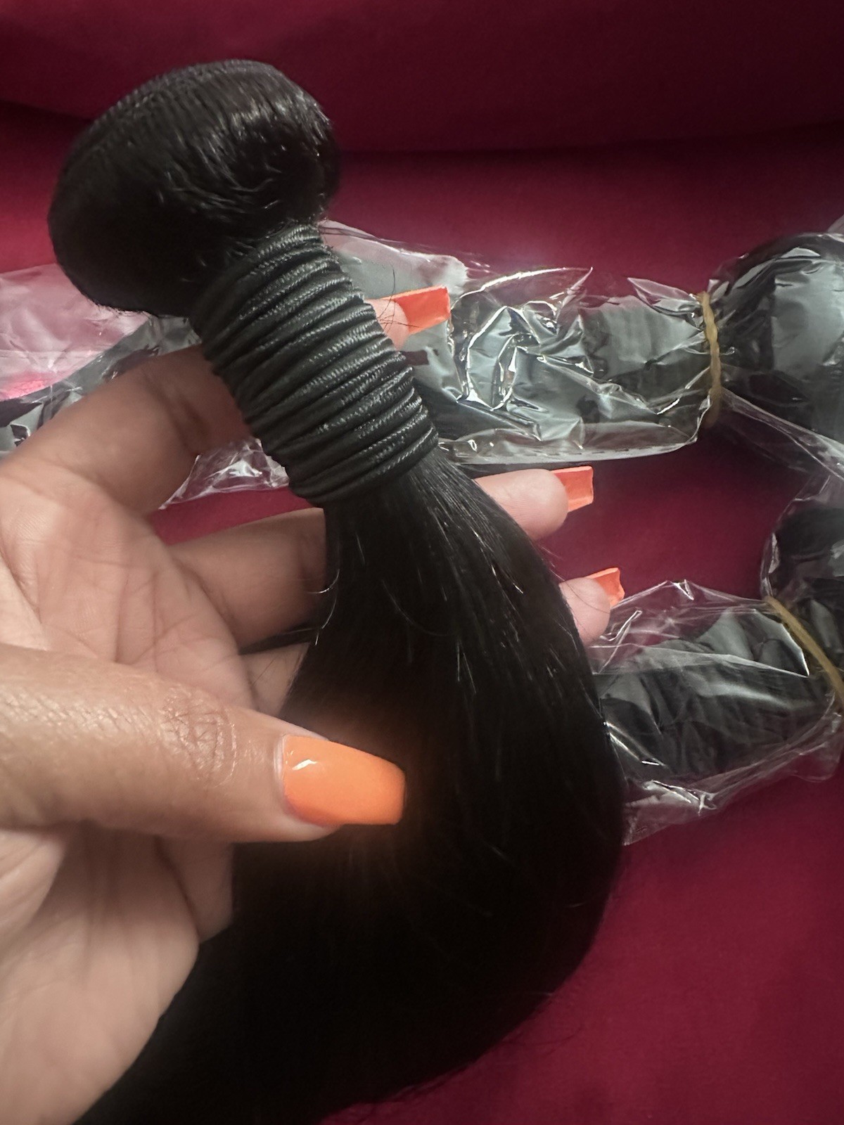 Brazilian 100% Human Hair Straight Weft Bundles Black 16/18/20 in (3)