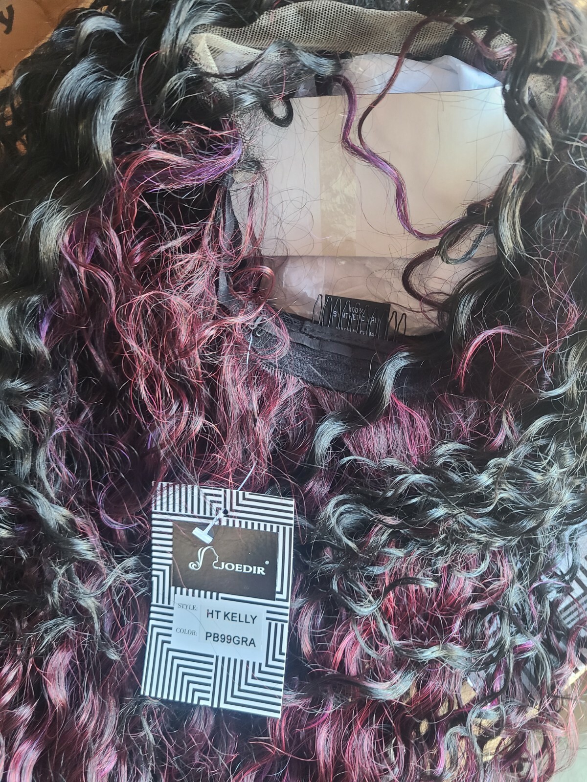 Joedir Wigs Ombre Dark Wine Red Synthetic Hair Ht Kelly PB99GRA