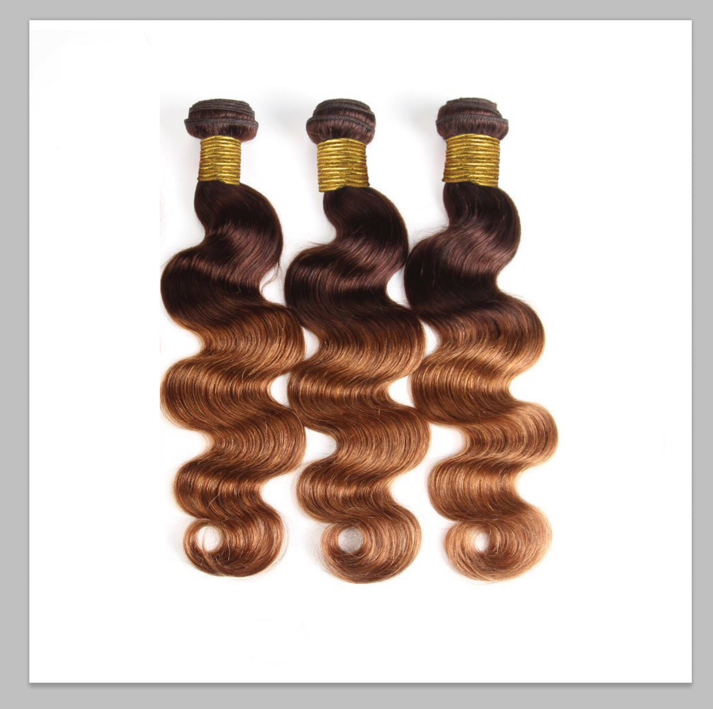 Ombre 4/30 Body Wave 3 Bundles With 4*4 Closure 100g/Bundle