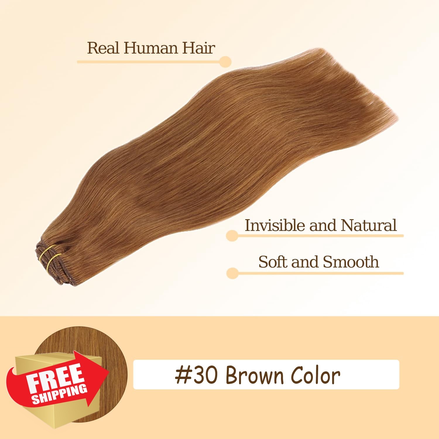 Poutpoutm #30 Light Brown Clip Hair 32 Inch 7pc