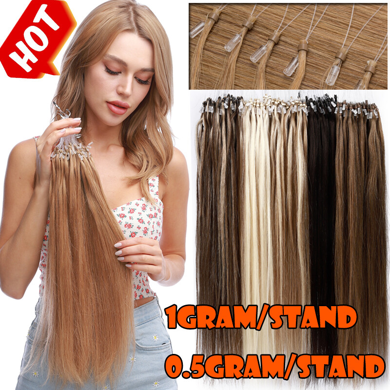 CLEARANCE Micro Loop Ring Beads Remy Human Hair Extensions 200S Thick Brown 100g