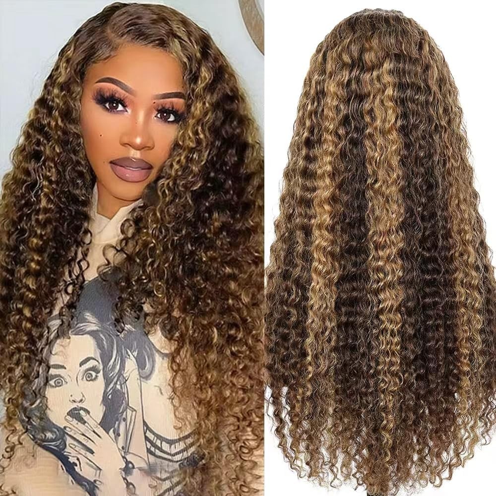 13×6 Ombre Honey Blonde Deep Water Wave Lace Front Wigs Human Hair Highlight …