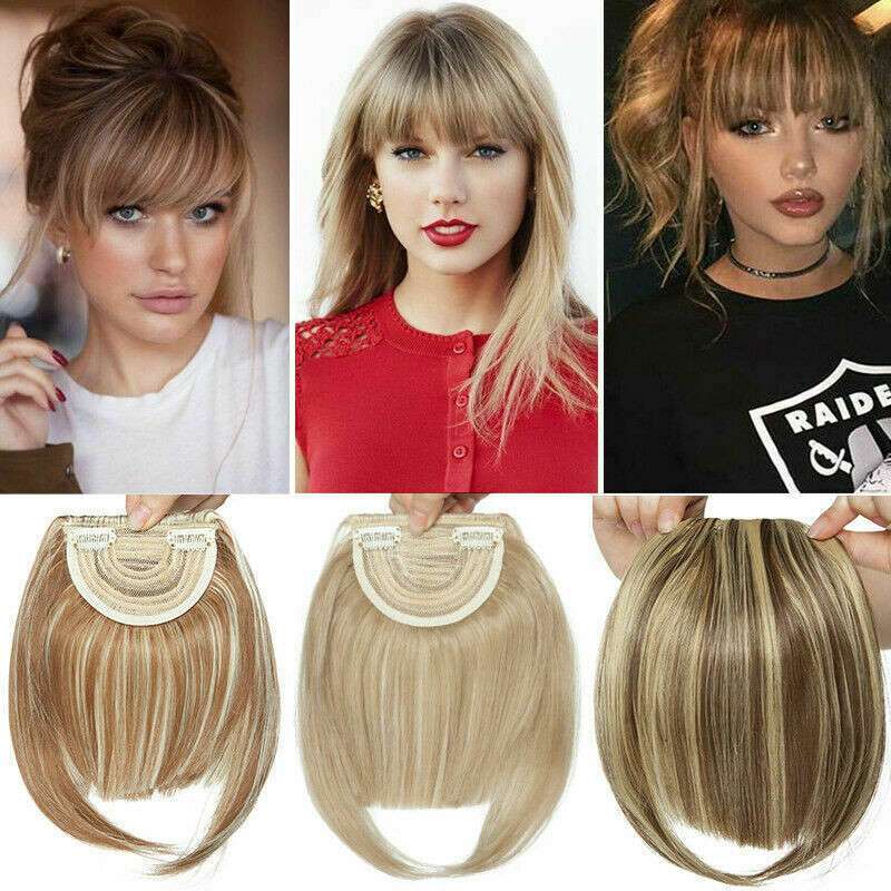 Natural Hair Extension One One Piece Real Thick Clip In Fringe Bangs As Human