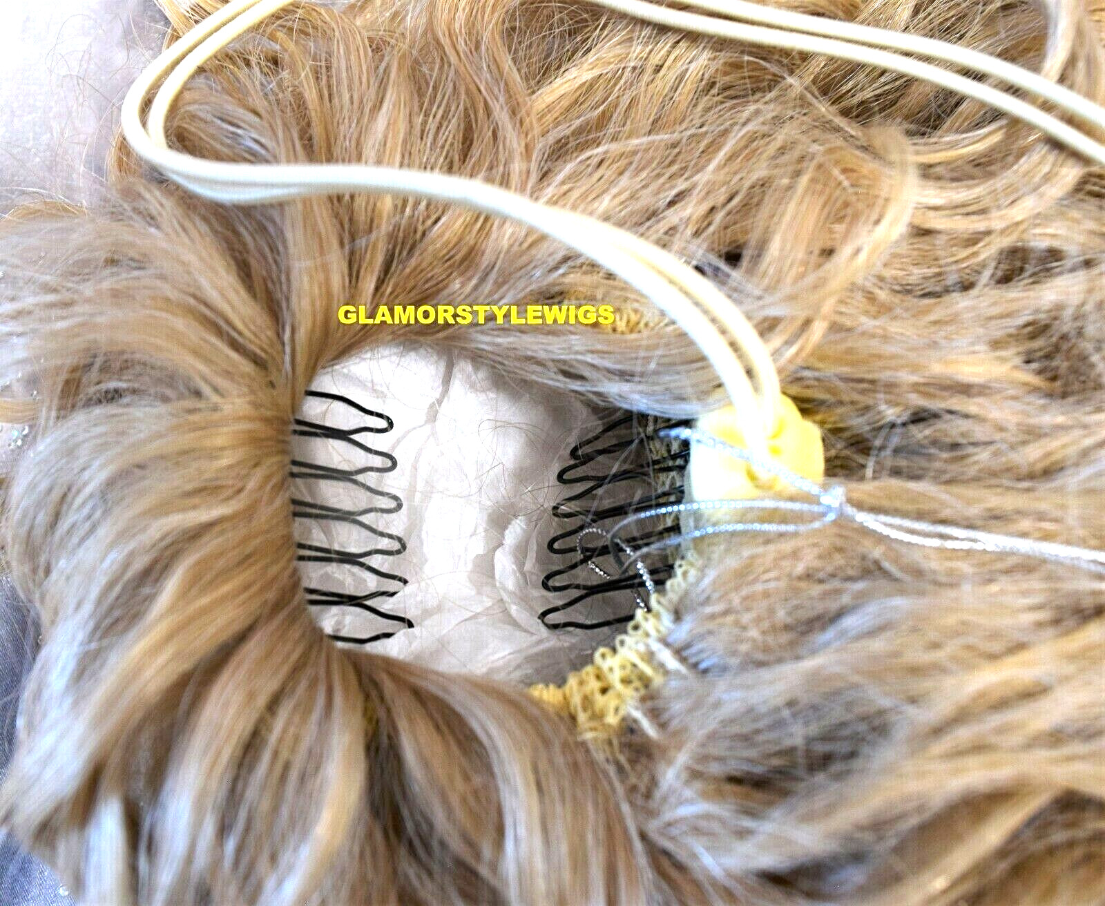 HUMAN HAIR BLEND PONYTAIL HAIR PIECE EXTENSION CURLS MEDIUM BLONDE MIX #T27.613