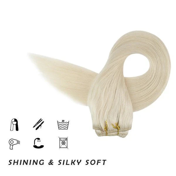 Sunny Hair CLIP-IN 14″ Honey Moonlight Light Blonde Human Hair Extensions CP 60
