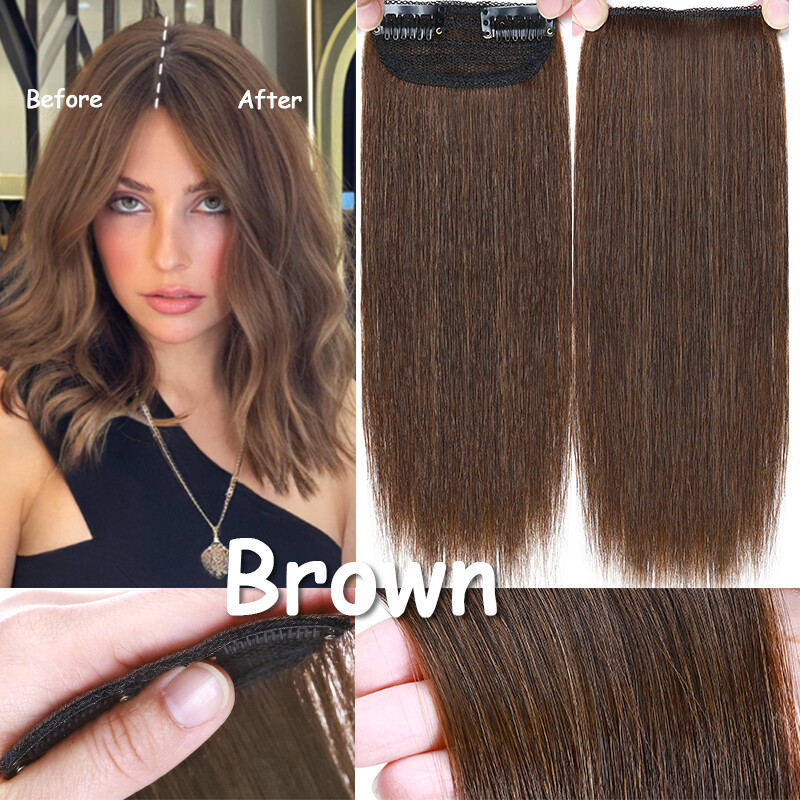 Short Hair Pad Invisible Clip In Side Real Remy Human Hair One Piece Extensions