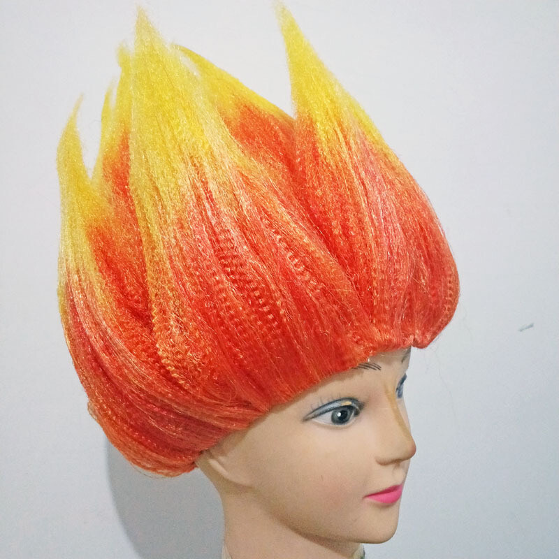 Flame Troll Wig – Colorful 80s Wigs – Neon Spiked Crazy Halloween Costume Wig