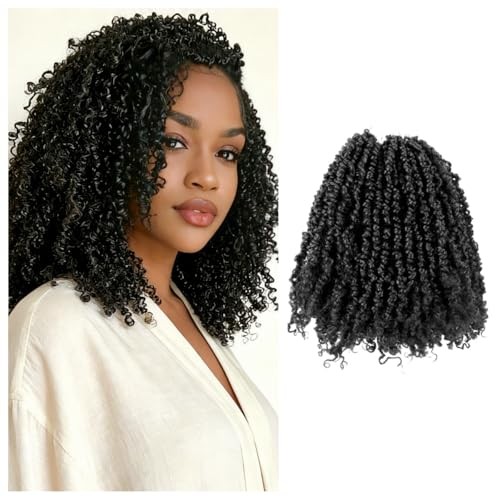 Yanky Twist Crochet Hair 8 Inch 10 Packs Pre-Twisted Natural Black Yankee
