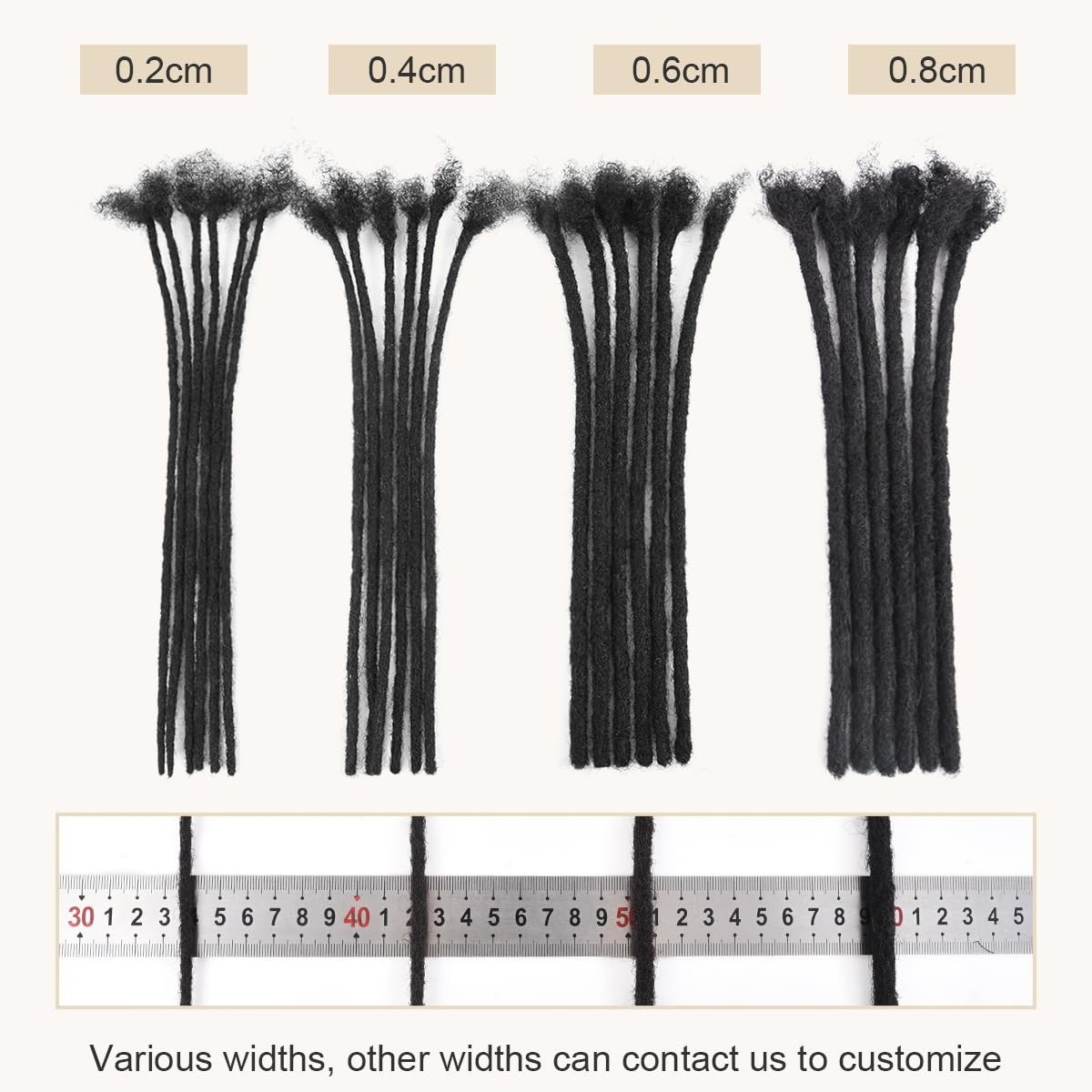 DAIXI 0.4cm Thickness 12 Inch 10 Strands and 0.6 0.8cm 100% Real Human Hair D…