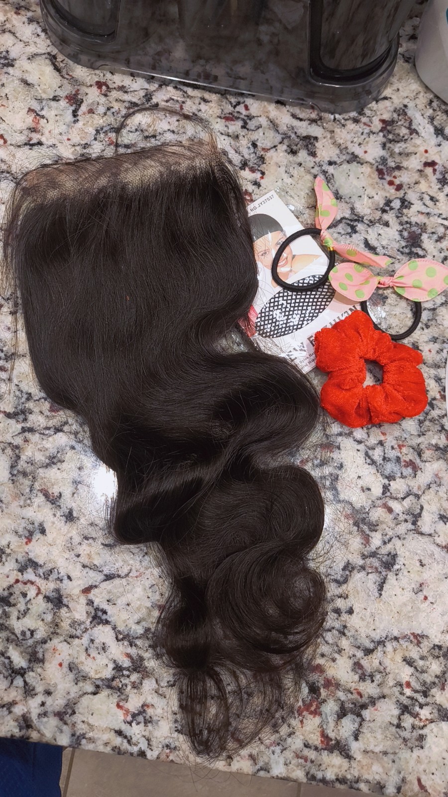 Human Hair Body Wave Black Lace Closure Extension, 10 in Heat Resistant Women