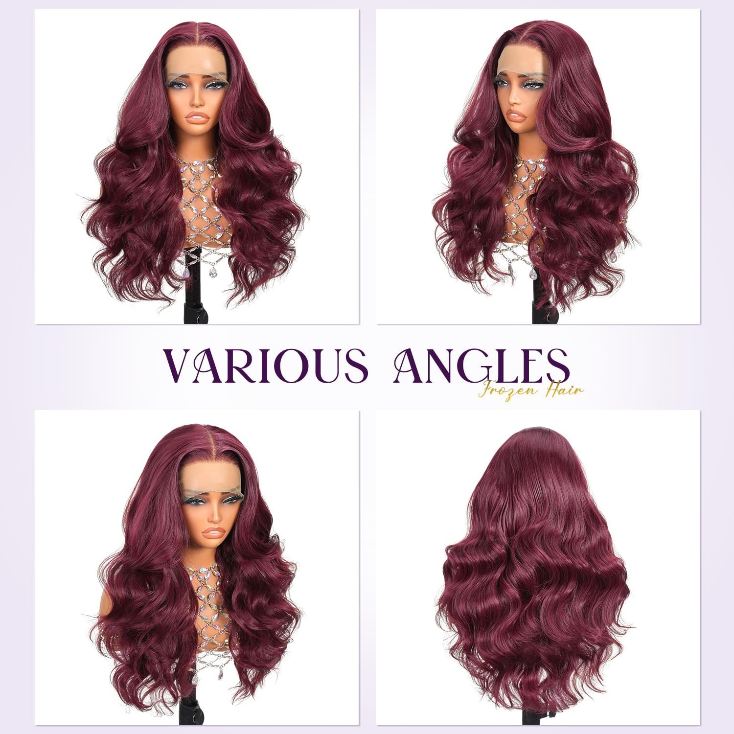 24 inch 13×4 HD Transparent Lace Glueless Synthetic Wig C Part 200% Density #99J
