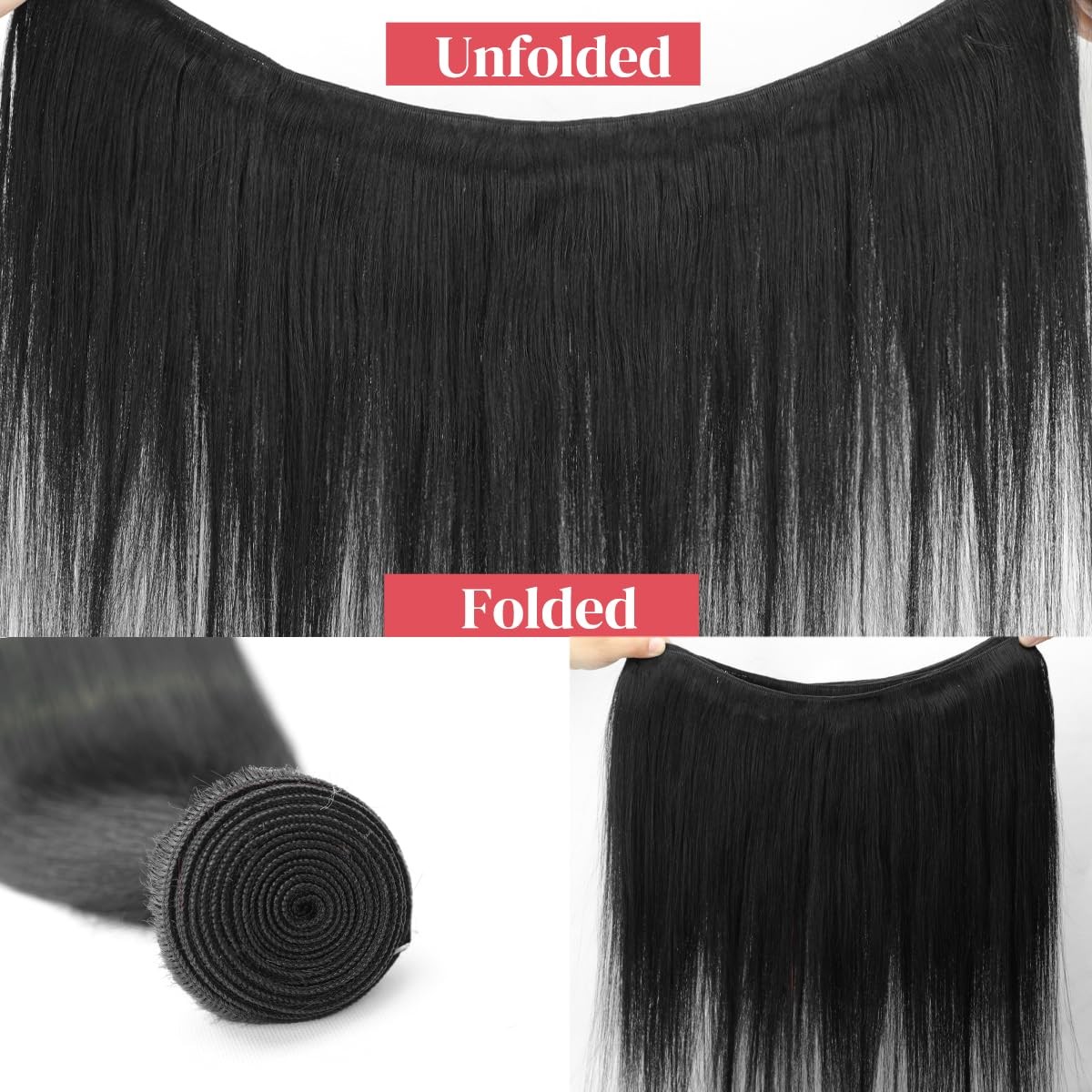 Cfy 32 Inch One Bundle Human Hair Straight 12A 100 Unprocessed Brazilian Virgin