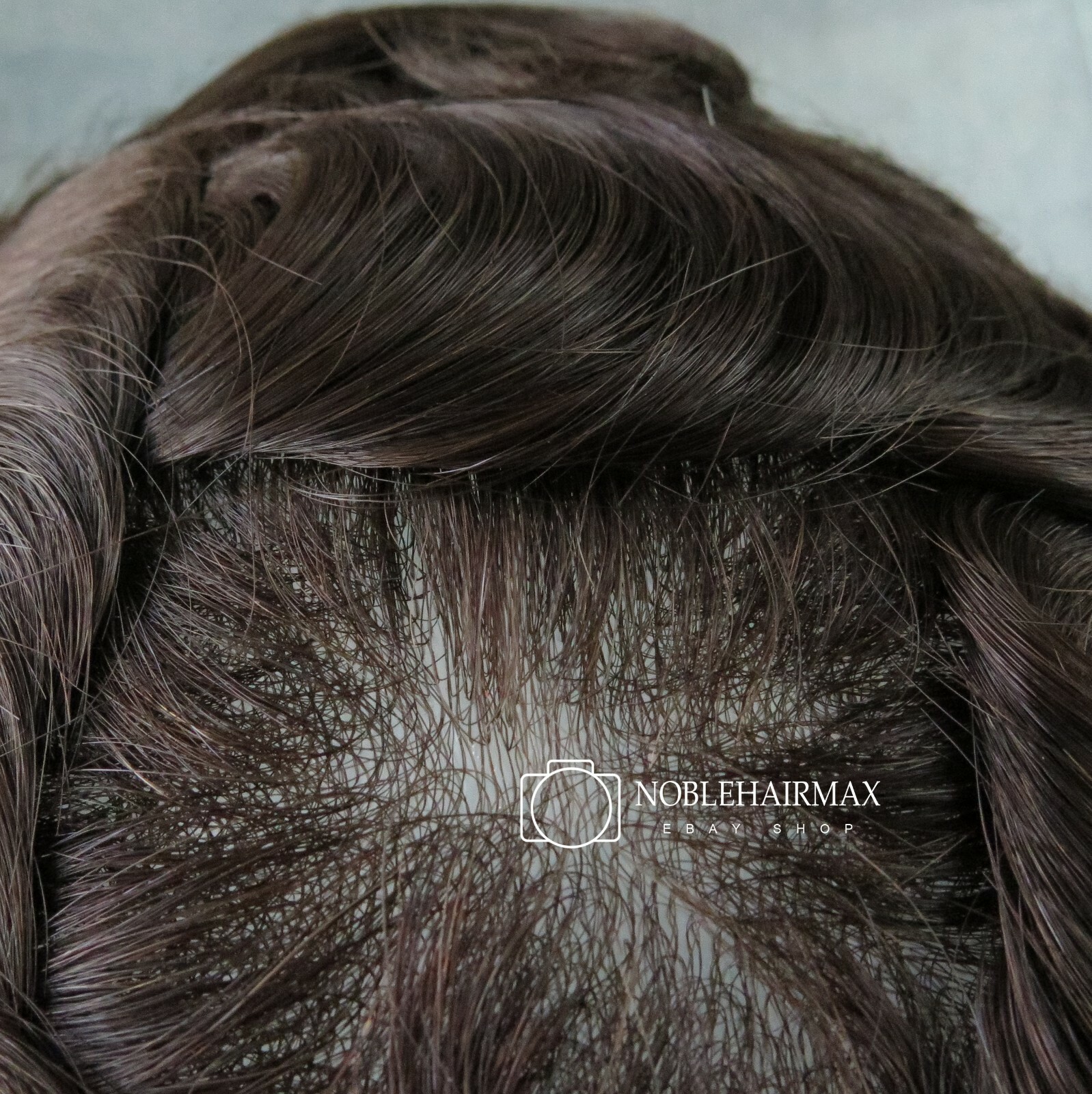 Natural Mens Human Hair Replacement System Thin Skin V-LoopToupee Hairpieces #2