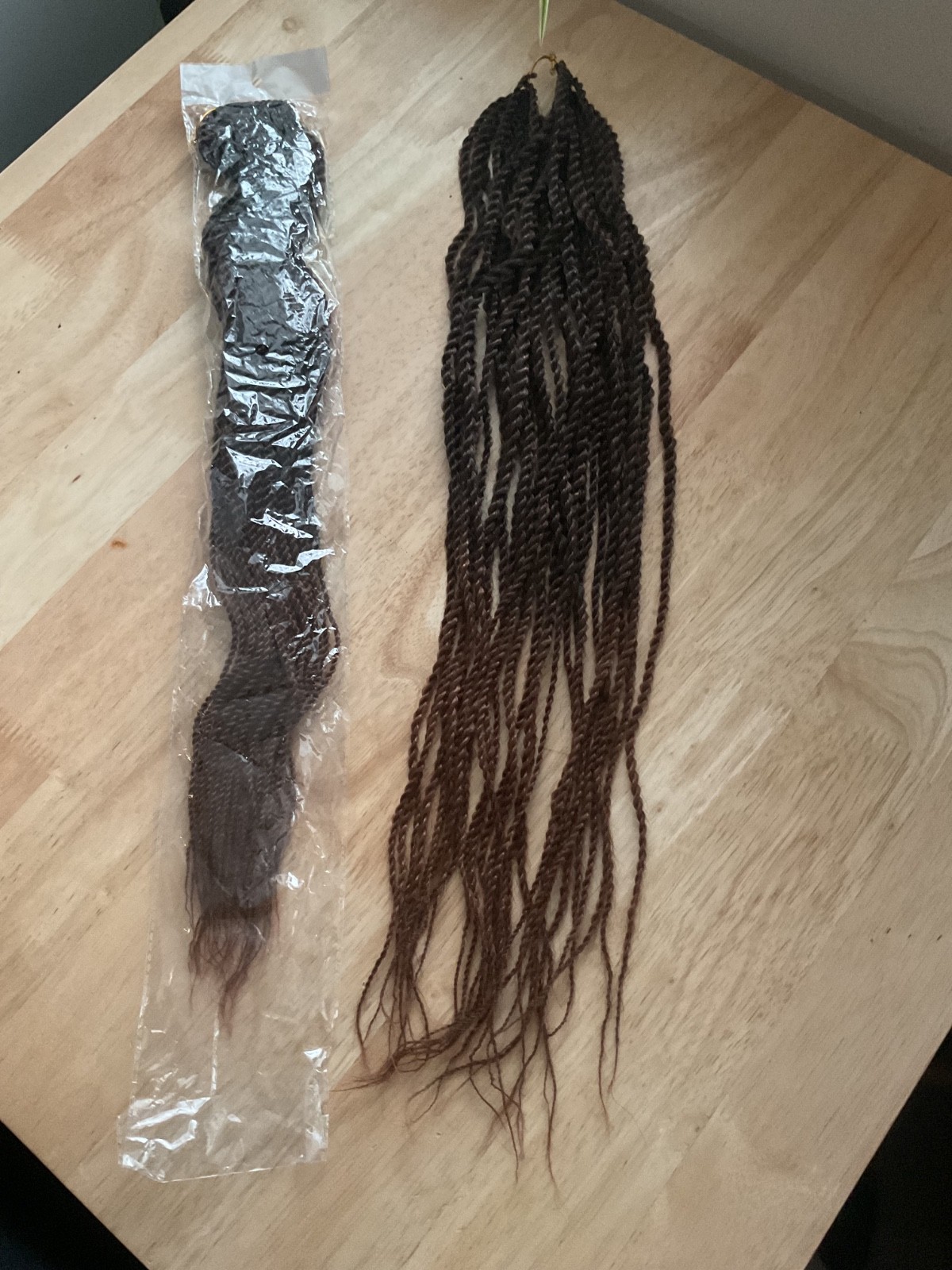 Lot x7 24” Senegalese Spring Twist Crochet Braids Dark Brown to Auburn Ombre