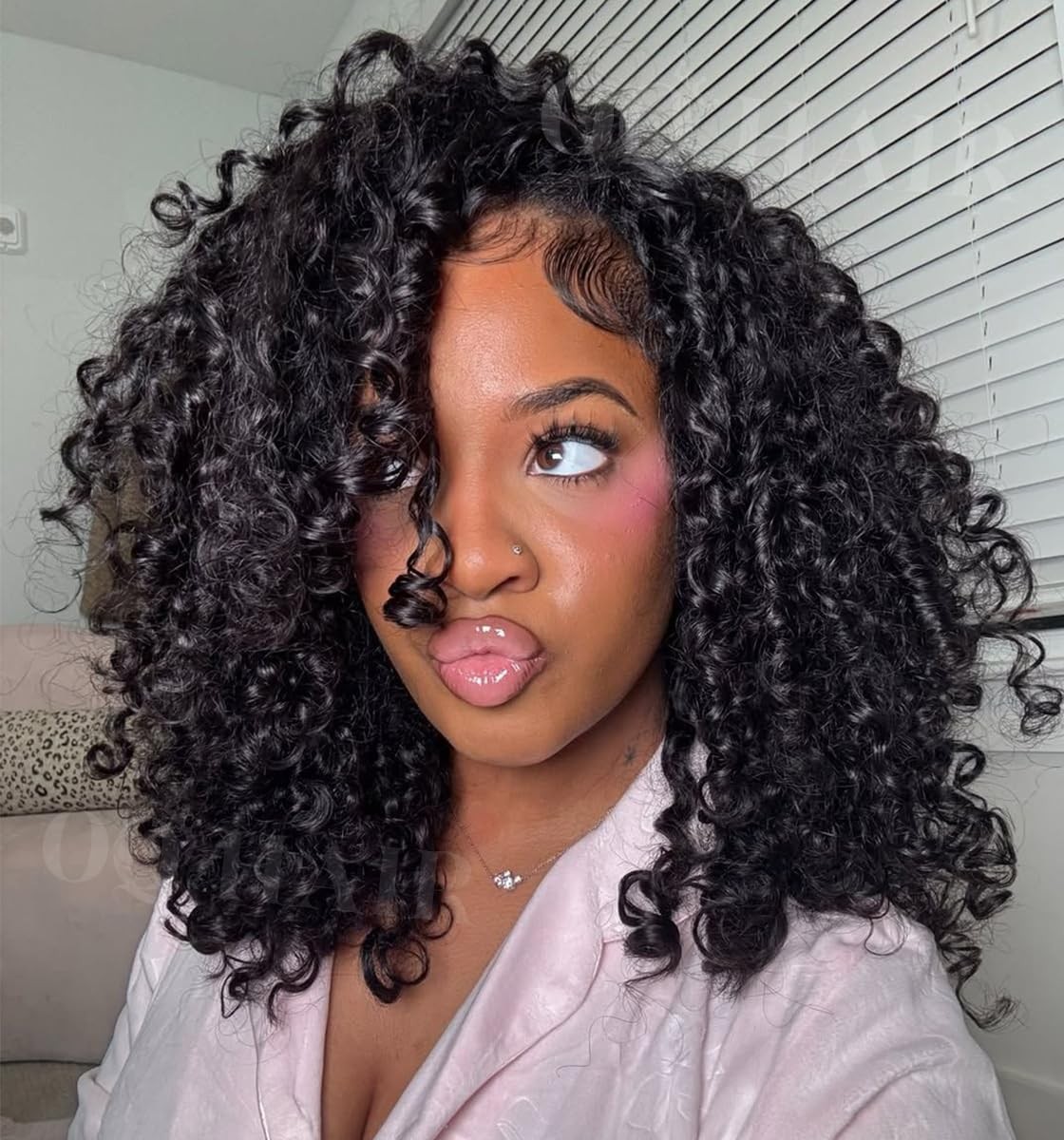 HAIR Burmese Curly Half Wig Human Hair Beginner Friendly 3 In 1 Seamless Flip…