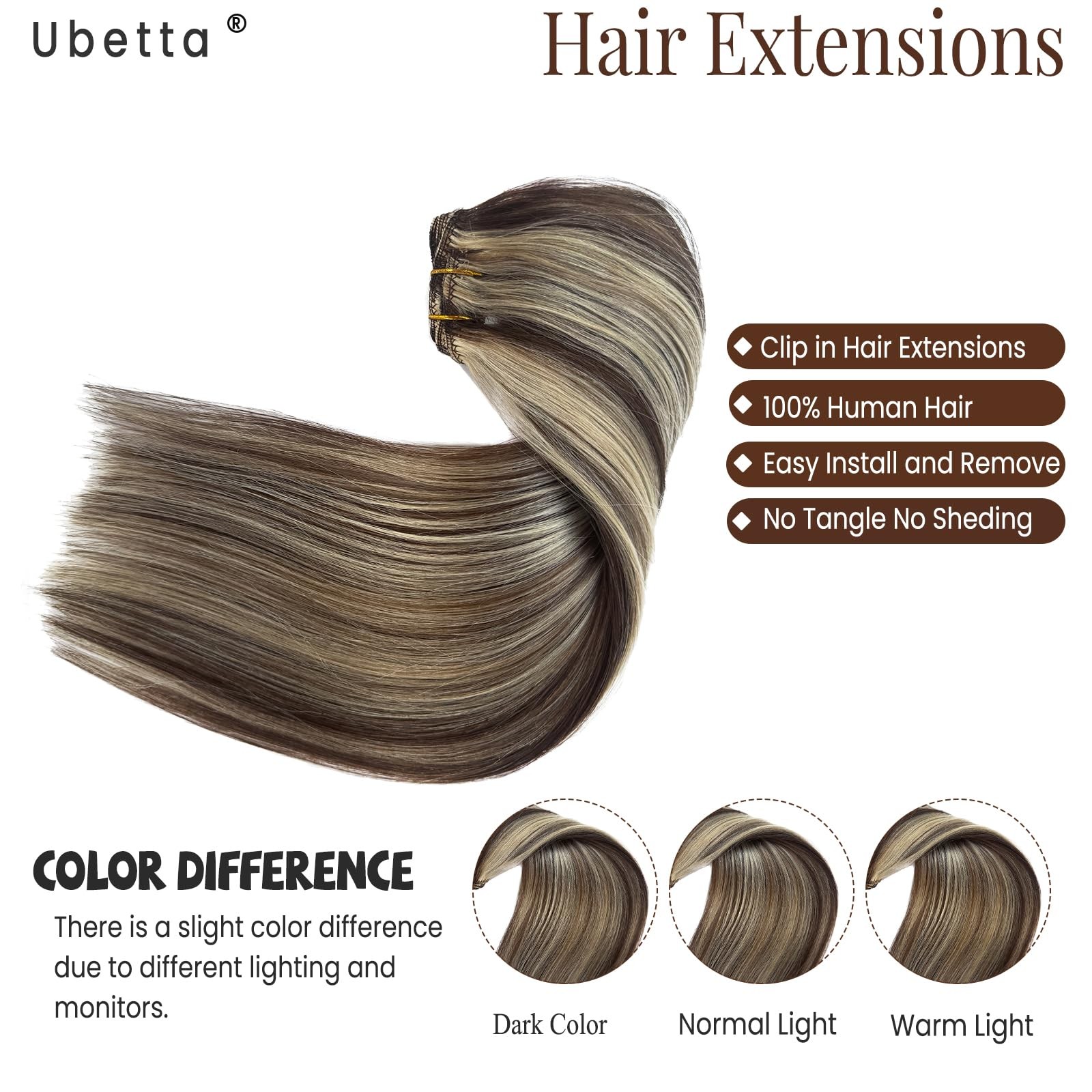 Real Human Hair Clip in Extensions 7pcs 70G 20 Inch #4/613 – Natural Volume