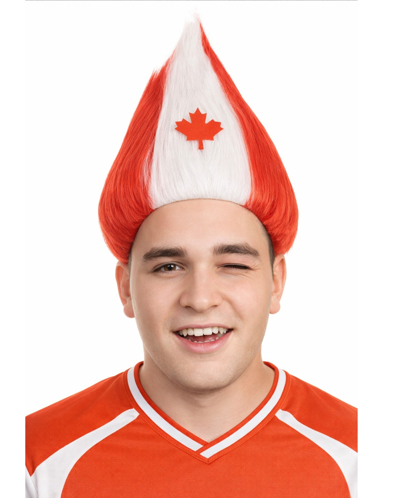 Canada Flag Troll Wig Adult Unisex Costume Halloween Party