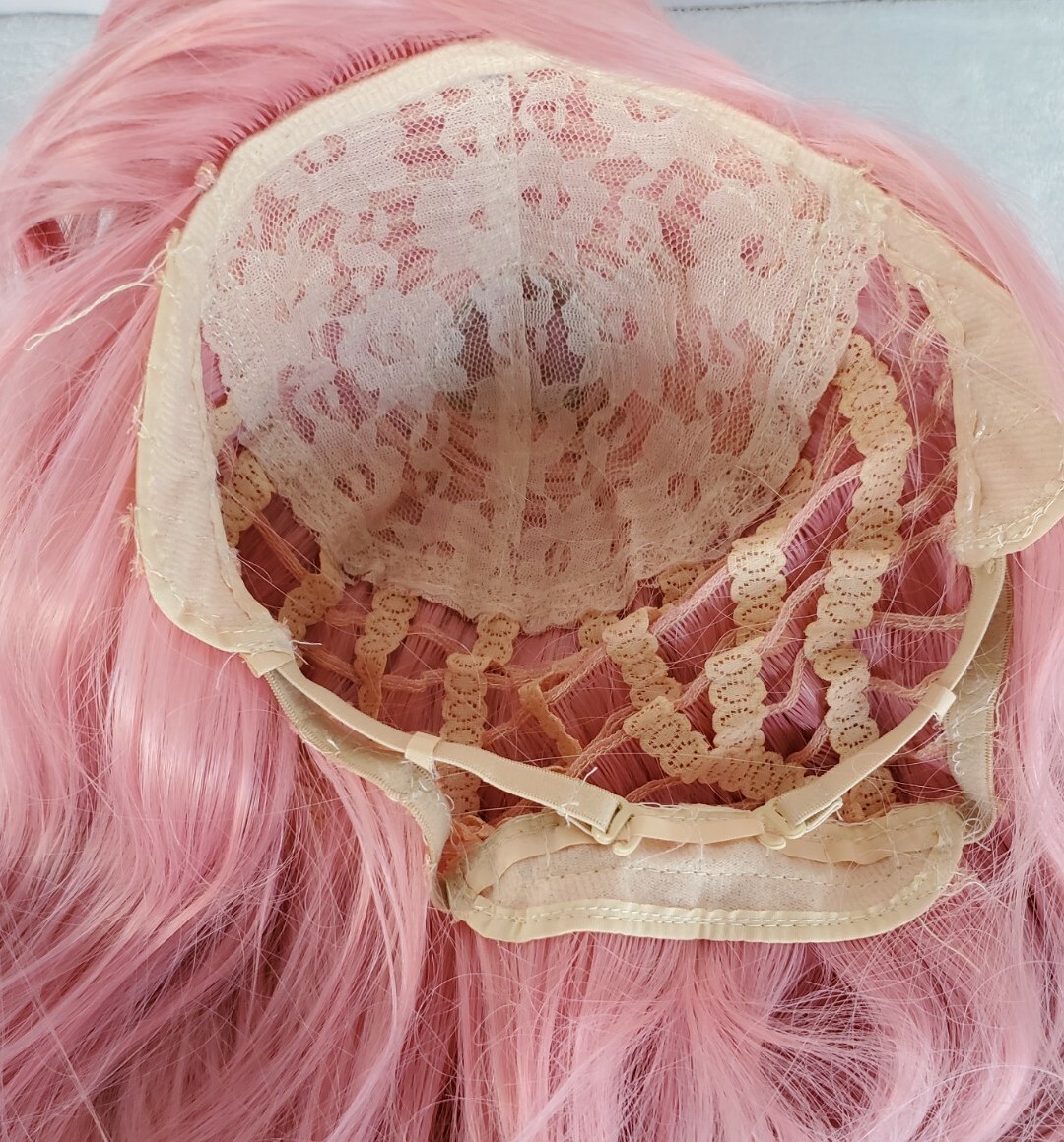 Long Pink Wig Cosplay Party Halloween Wig Full Synthetic Anime Adjustable Cap