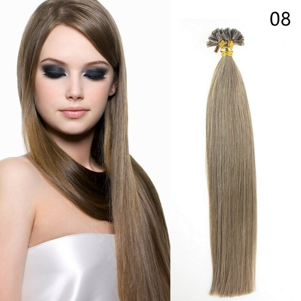 Keratin Bonded U Tip Hair Extensions Double Drawn Remy Human Hair Various Colors