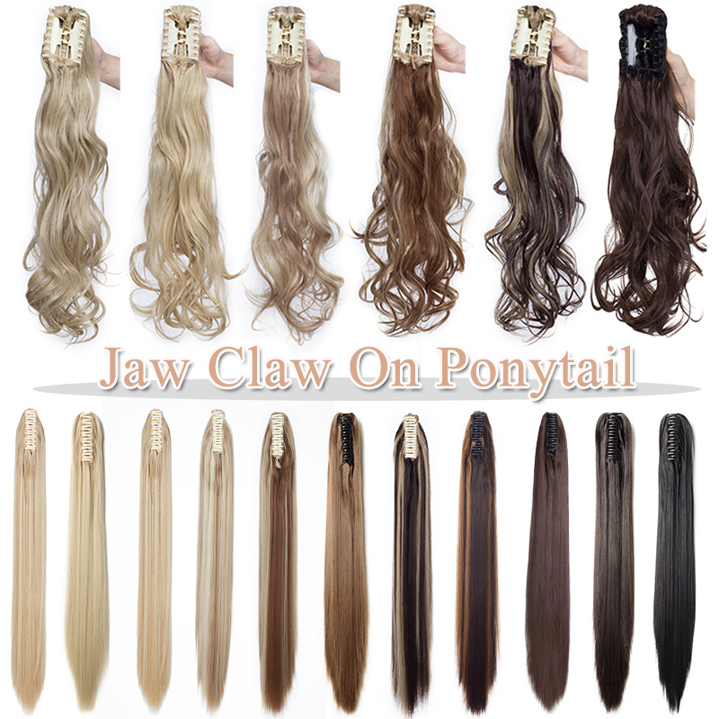 AAA+ Natural Jaw Claw On Ponytail Hair Extensions Clip In Hair Piece ExtraThick
