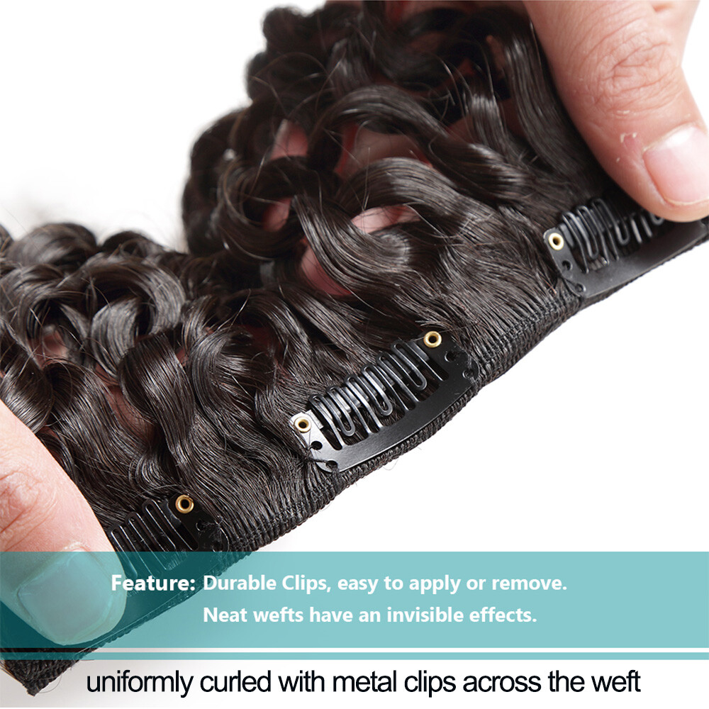 Big Thick Afro Kinky Curly Hair Clip In Human Hair Extensions Black Brown Blonde