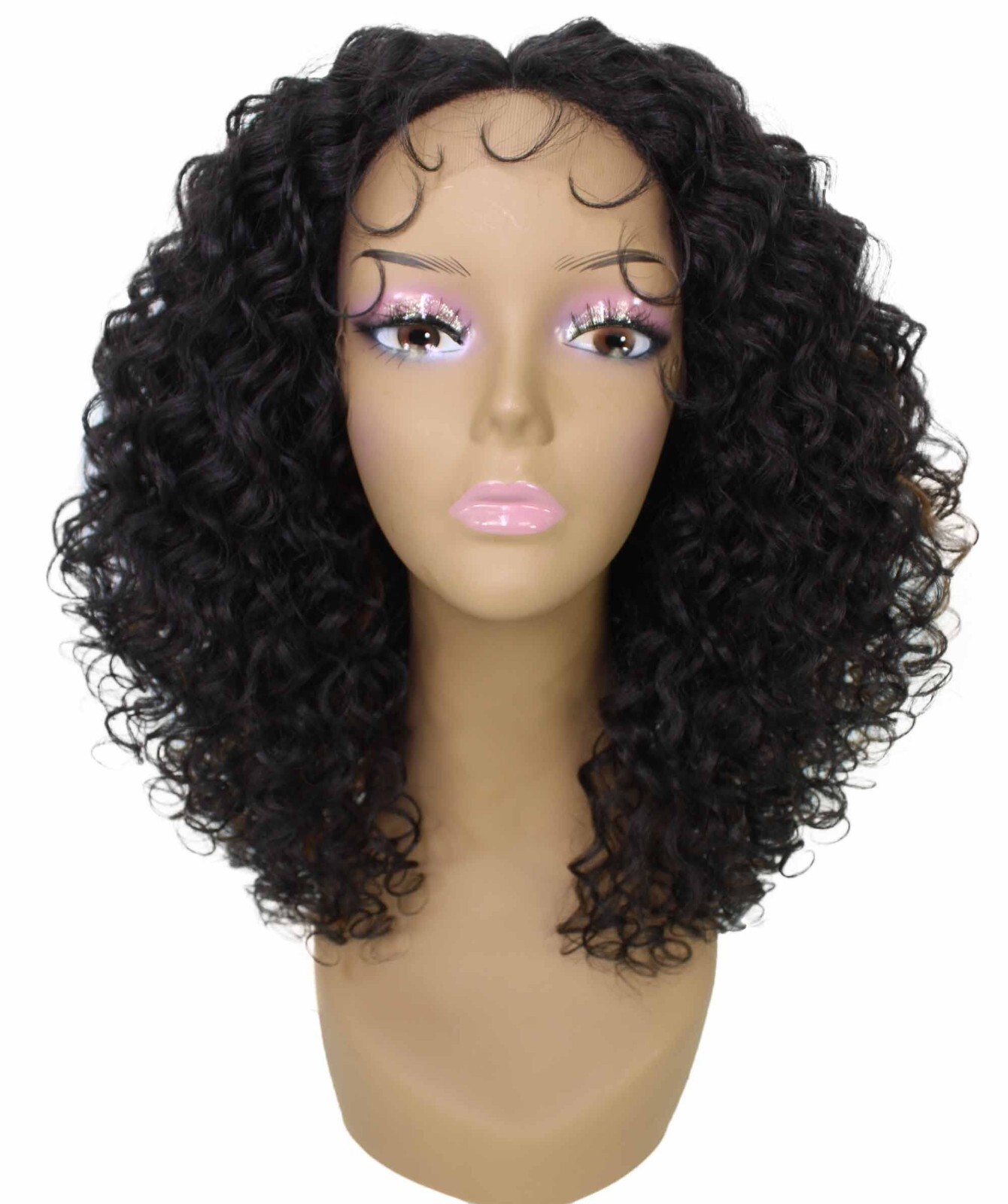 LUXLUXE Precious Curly 17 in Long Lace Front Wig, Heat Resistant Fiber