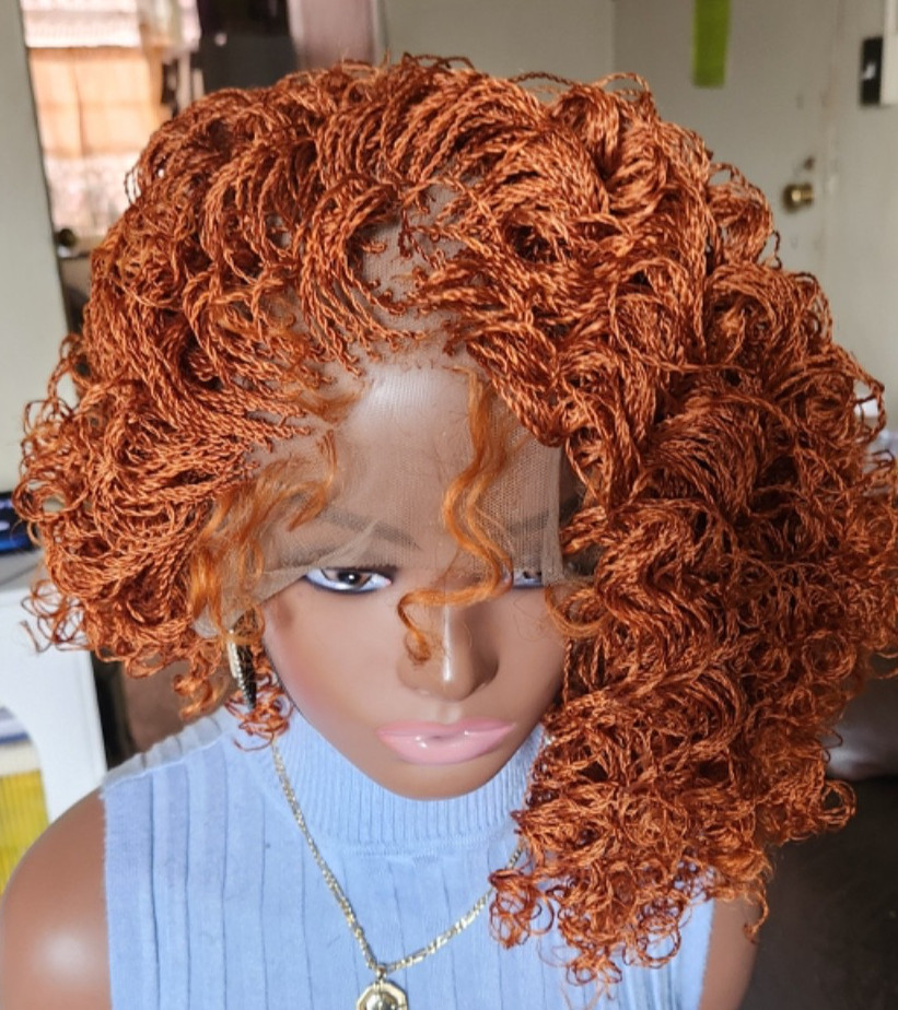 Handmade braided Senegalese twist curly wig