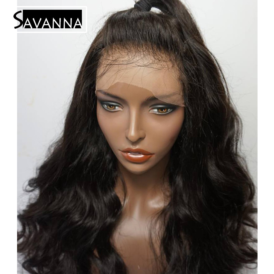 Long Wave Synthetic Lace Front Wigs Natural Black Color Pre Plucked Baby Hair