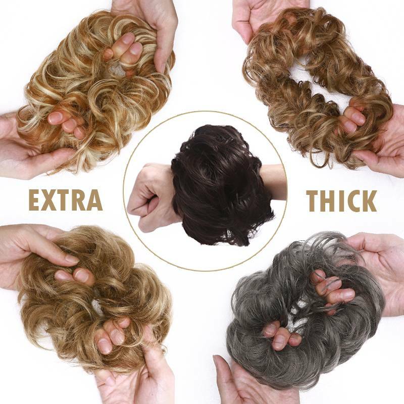Messy Bun Scrunchie Hair Piece False Updo Cover Elastic Hair Extension Curly US
