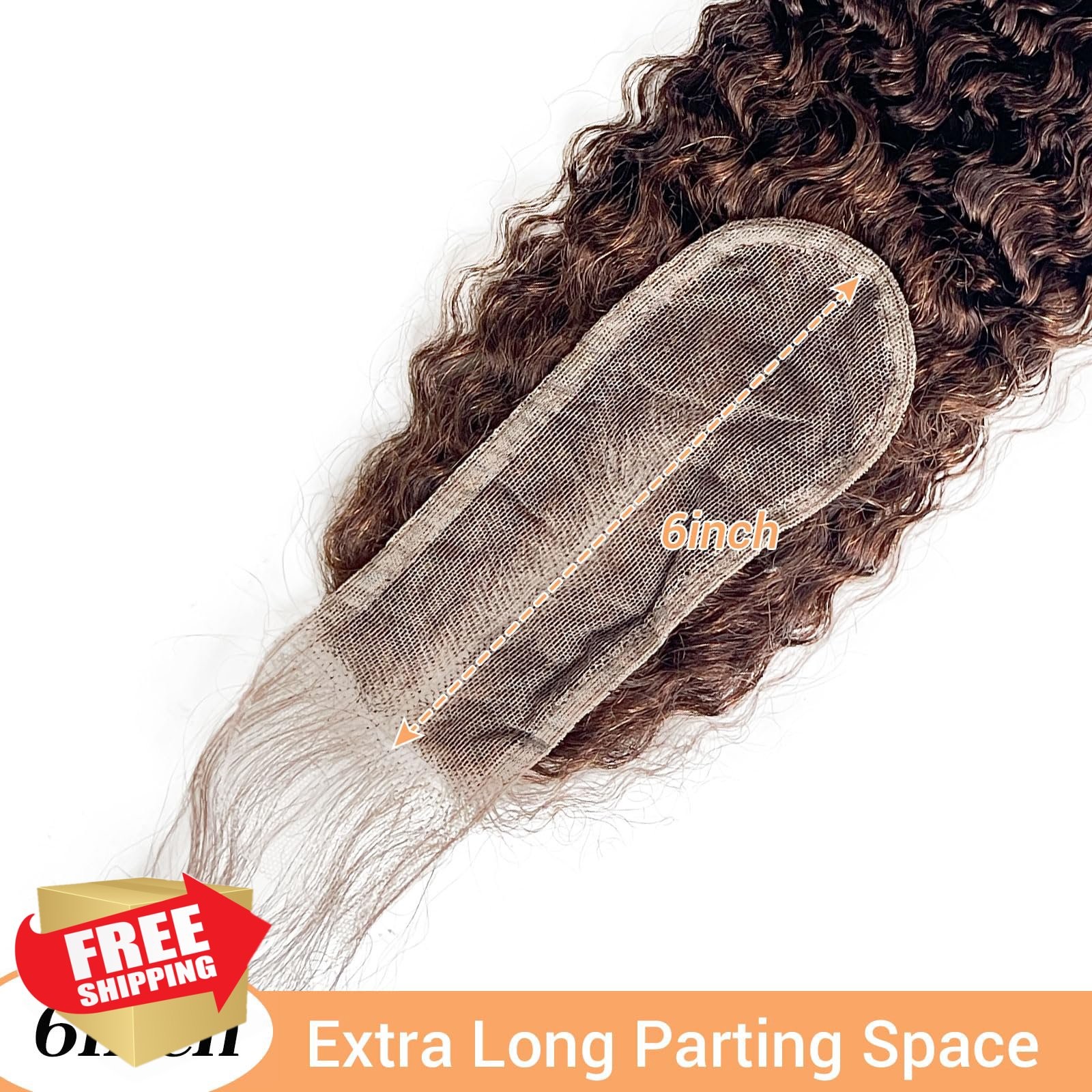 MOOTAFUL 4# Curly Closure 14 Inch 2×6 HD Lace