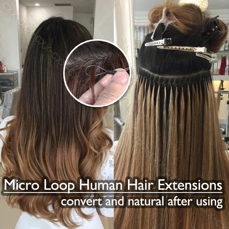 300S Micro Ring Beads Hair Extensions Easy Loop Micro Loop 100% Remy Human Hair