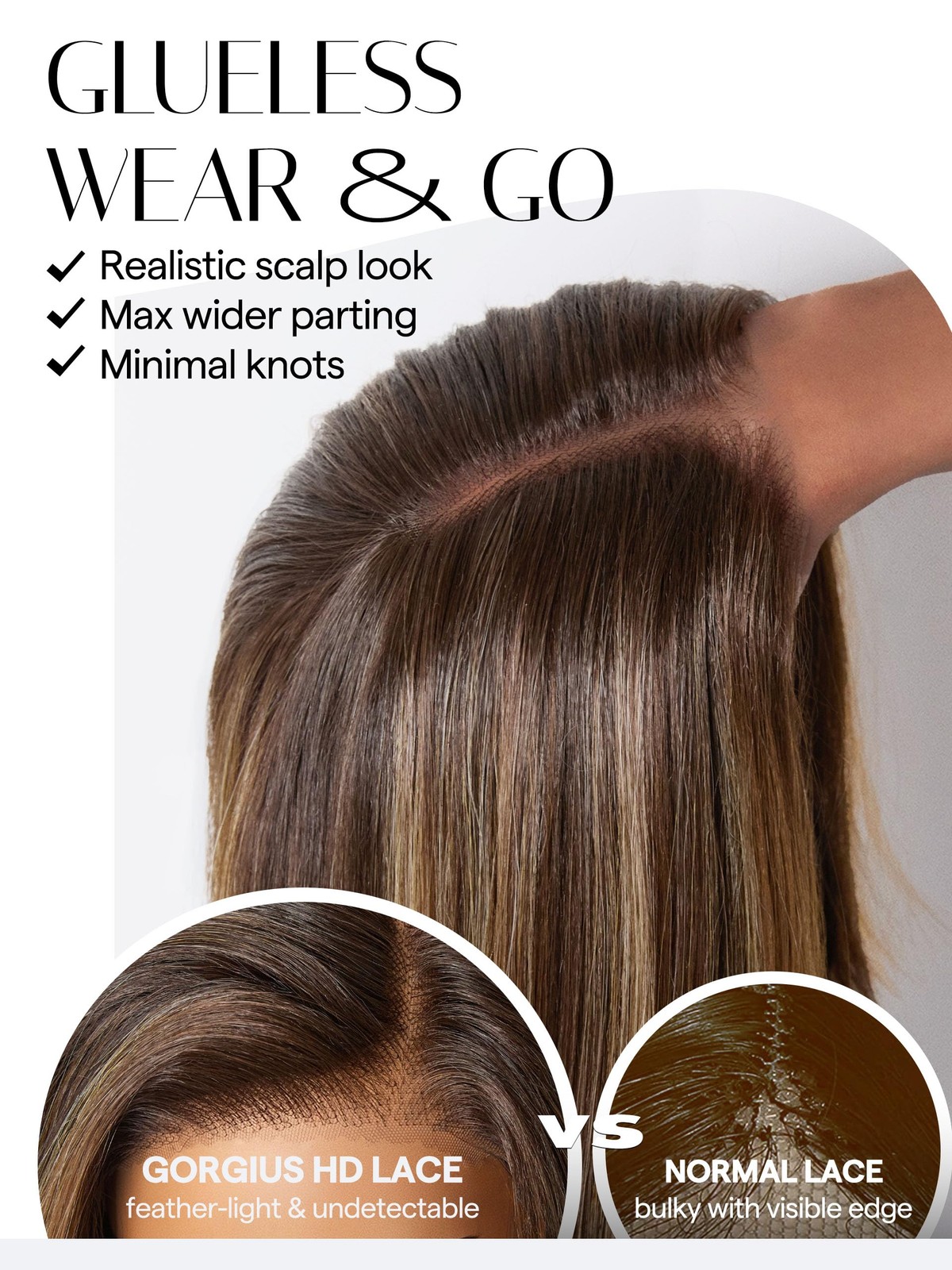 Gorgius Brown Highlight Bob Lace Front Wig Glueless Straight Short Wigs Upgrade