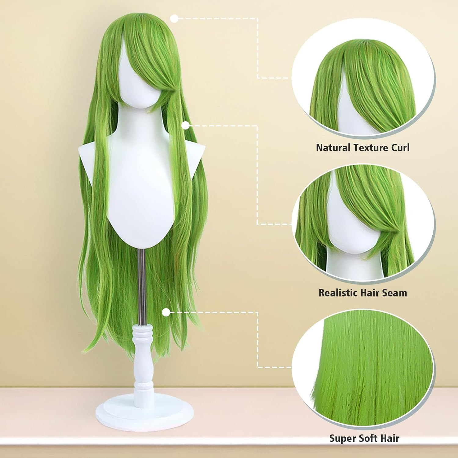 100cm / 40 Inch Long Wig, Universal Costume Wig, Perfect for Party, Festivals, a