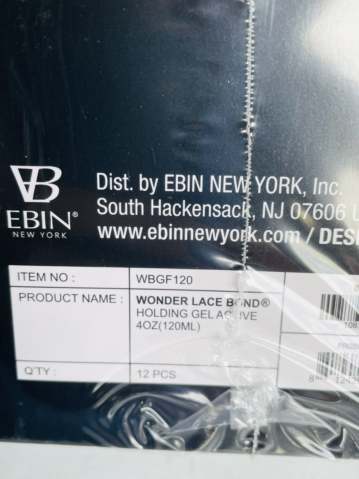 12 Pack EBIN Wonder Lace Bond Wig Holding Gel Extreme Firm Hold Active 4 OZ