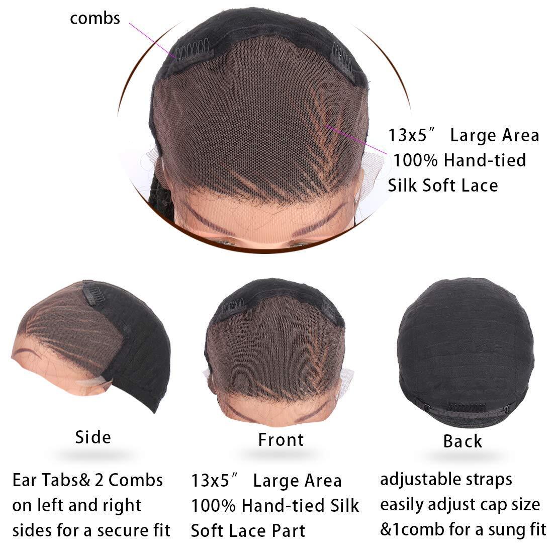 28″ Lace Front Cornrow Braided Wigs for Women Box Braid Wig with Baby Hair 13×6