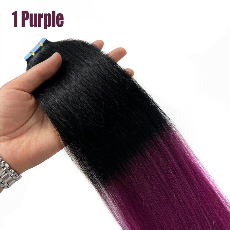 Invisible Tape In Human Hair Extensions Skin Weft Premium Hair Full Head 80pcs