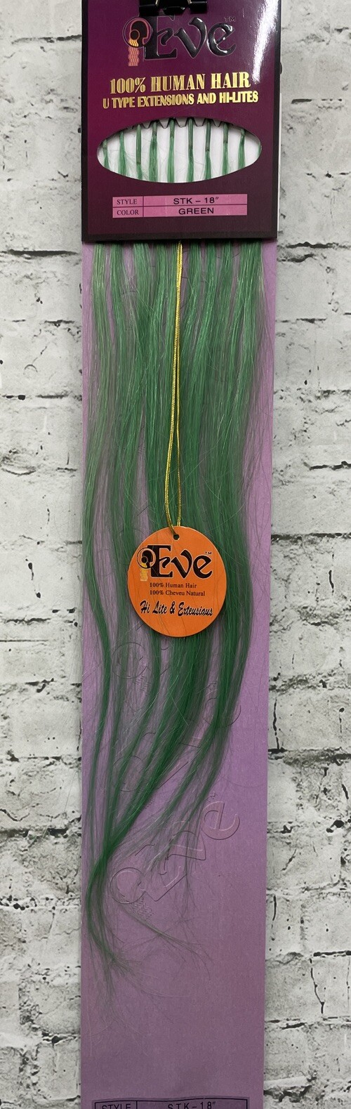 i-tip 18″ #Green Extensions Straight Human Hair Eve New 10 Pc