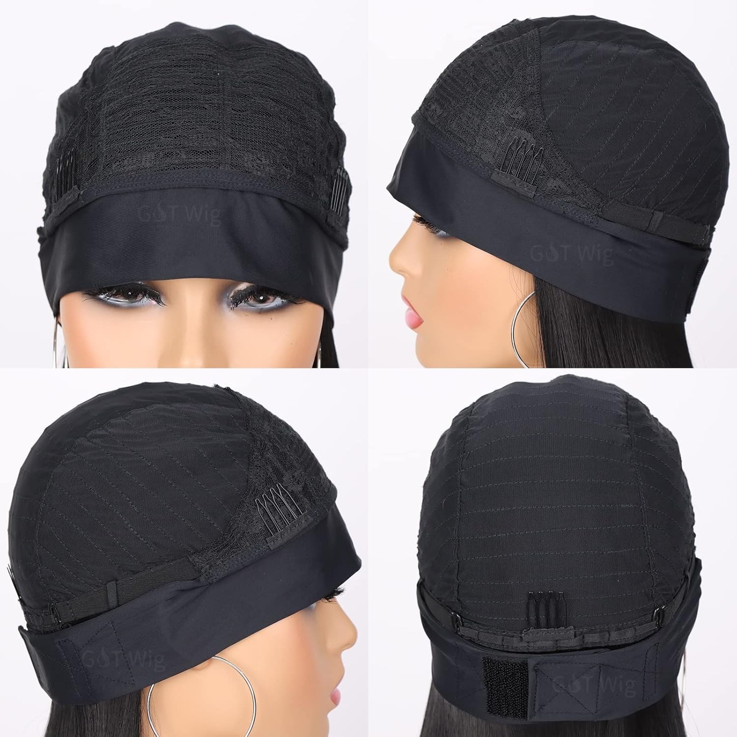 Fashionable Black Headband Wig, 24 Inch Straight Style with Included Accessories
