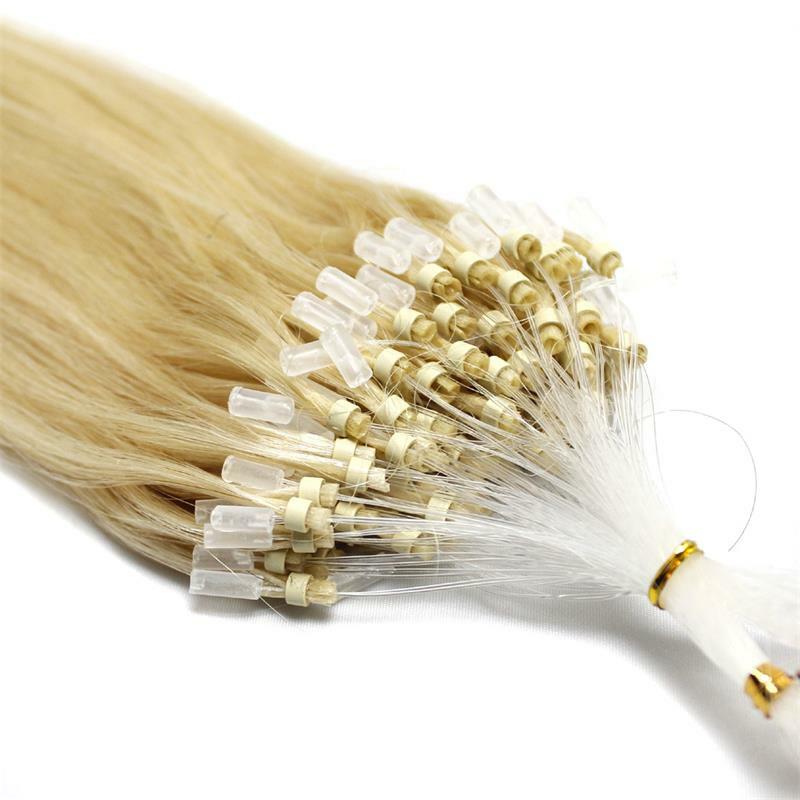 Micro Ring Loop Tipped Hair Extensions Micro Beads Link Brazilian Remy HumanHair